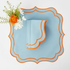 Mrs. Alice Napkins|Sylvie Blue & Orange Napkins (Set Of 4)