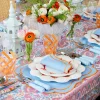 Mrs. Alice Placemats|Sylvie Blue & Orange Placemats (Set Of 4)