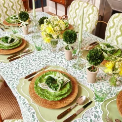 Mrs. Alice Placemats|Sylvie Green Embroidered Placemats (Set Of 4)