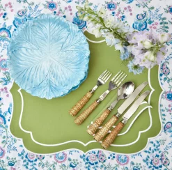 Mrs. Alice Placemats|Sylvie Green Embroidered Placemats (Set Of 4)