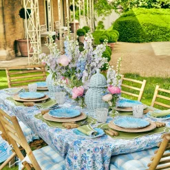 Mrs. Alice Table Linen Sets|Sylvie Green Embroidered Placemats & Napkins (Set Of 4)