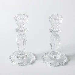 Mrs. Alice Candle Holders|Tall Lace Edge Candle Holders (Pair)