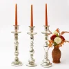 Mrs. Alice Candle Holders|Tall Mercury Glass Candle Holder Trio