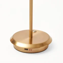 Mrs. Alice Lamps & Lighting|Tall Rechargeable Lamp With Green Lotus Lampshade