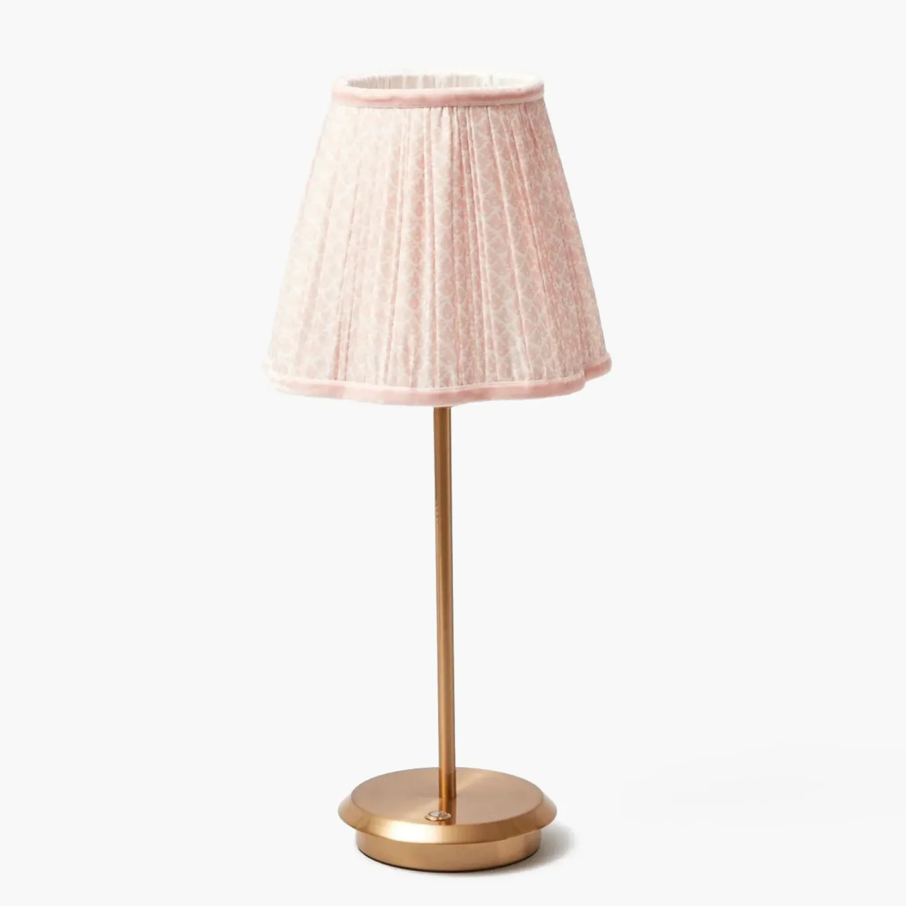 Mrs. Alice Lamps & Lighting|Tall Rechargeable Lamp With Pink Lotus Lampshade