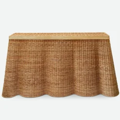 Mrs. Alice Rattan Furniture|Vivienne Rattan Scalloped Console Table