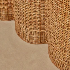 Mrs. Alice Rattan Furniture|Vivienne Rattan Scalloped Console Table