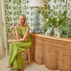 Mrs. Alice Tables|Vivienne Rattan Scalloped Console Table