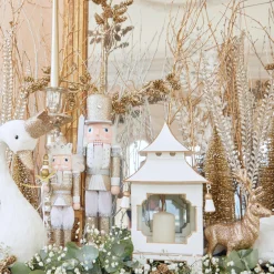 Mrs. Alice Candle Holders|White & Gold Pagoda Lantern