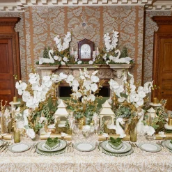 Mrs. Alice Pagodas & Lanterns|White & Gold Pagoda Lantern