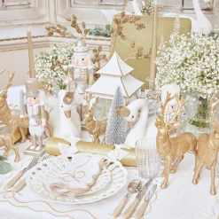 Mrs. Alice Pagodas & Lanterns|White & Gold Pagoda Lantern