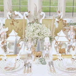 Mrs. Alice Pagodas & Lanterns|White & Gold Pagoda Lantern