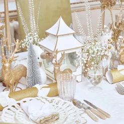 Mrs. Alice Pagodas & Lanterns|White & Gold Pagoda Lantern