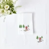 Mrs. Alice Napkins|White Embroidered Skier Napkins (Set Of 4)
