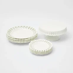 Mrs. Alice Teaware|White Lace Cake Stand