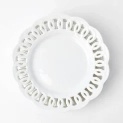 Mrs. Alice Dinner Plates|White Lace Dinner Plates (Set Of 4)