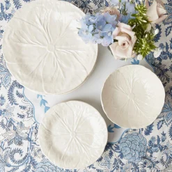 Mrs. Alice Dinner Plates|White Lettuce Dinner Plate