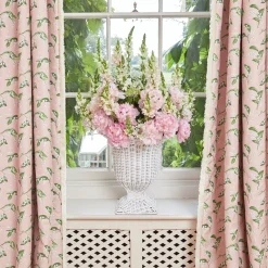 Mrs. Alice Vases|White Liliana Scalloped Rattan Urn