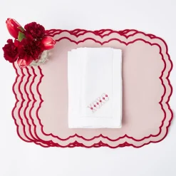Mrs. Alice Napkins|White Linen Xoxo Napkins (Set Of 4)