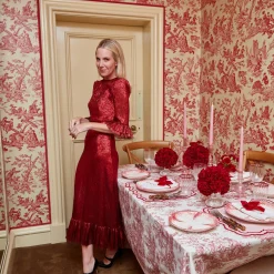 Mrs. Alice Napkins|White Linen Xoxo Napkins (Set Of 4)