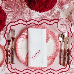 Mrs. Alice Napkins|White Linen Xoxo Napkins (Set Of 4)