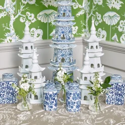 Mrs. Alice Pagodas & Lanterns|White Porcelain Pagoda