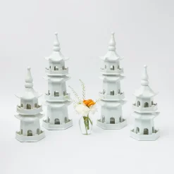 Mrs. Alice Decoration Sets|White Porcelain Pagoda Decoration Set