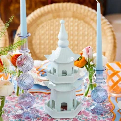 Mrs. Alice Pagodas & Lanterns|White Porcelain Pagoda Decoration Set