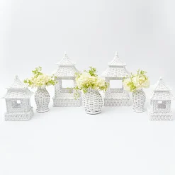 Mrs. Alice Rattan Tableware|White Rattan Decoration Set