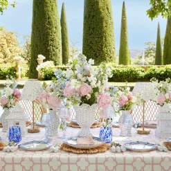 Mrs. Alice Candle Holders|White Rattan Decoration Set