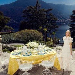 Mrs. Alice Candle Holders|White Rattan Decoration Set