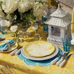 Mrs. Alice Candle Holders|White Rattan Decoration Set