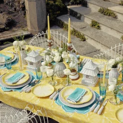 Mrs. Alice Candle Holders|White Rattan Decoration Set