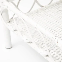 Mrs. Alice Tables|White Rattan Outdoor Side Table