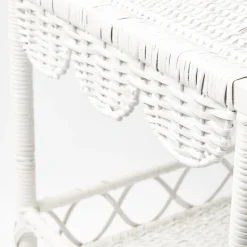 Mrs. Alice Rattan Furniture|White Rattan Outdoor Side Table