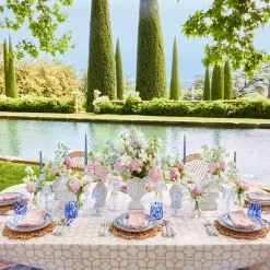 Mrs. Alice Pagodas & Lanterns|White Rattan Pagoda & Urn Vase Set