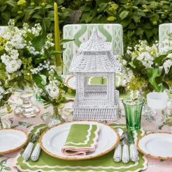 Mrs. Alice Pagodas & Lanterns|White Rattan Pagoda Lantern