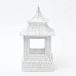Mrs. Alice Candle Holders|White Rattan Pagoda Lantern