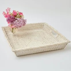 Mrs. Alice Trays & Liners|White Rattan Tray