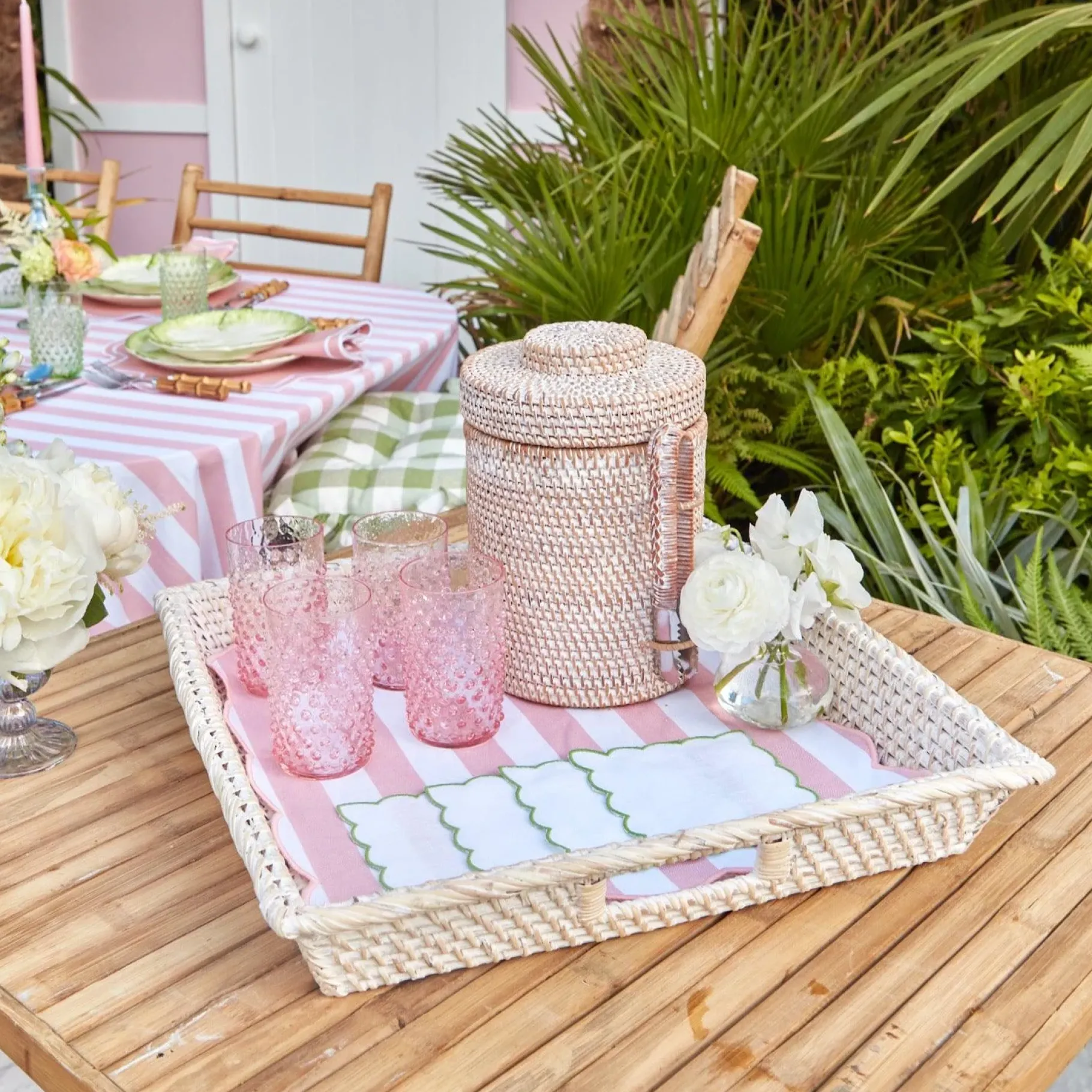 Mrs. Alice Trays & Liners|White Rattan Tray