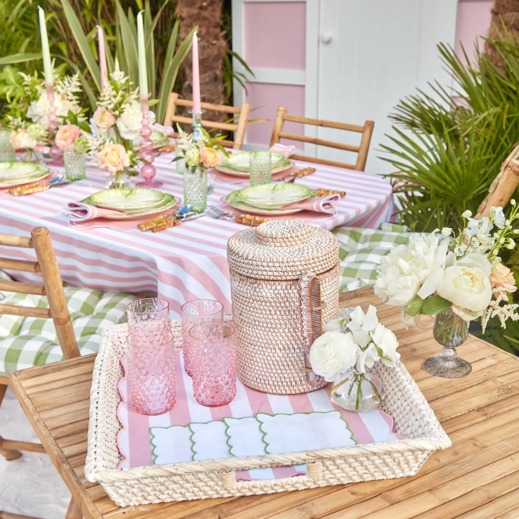 Mrs. Alice Trays & Liners|White Rattan Tray