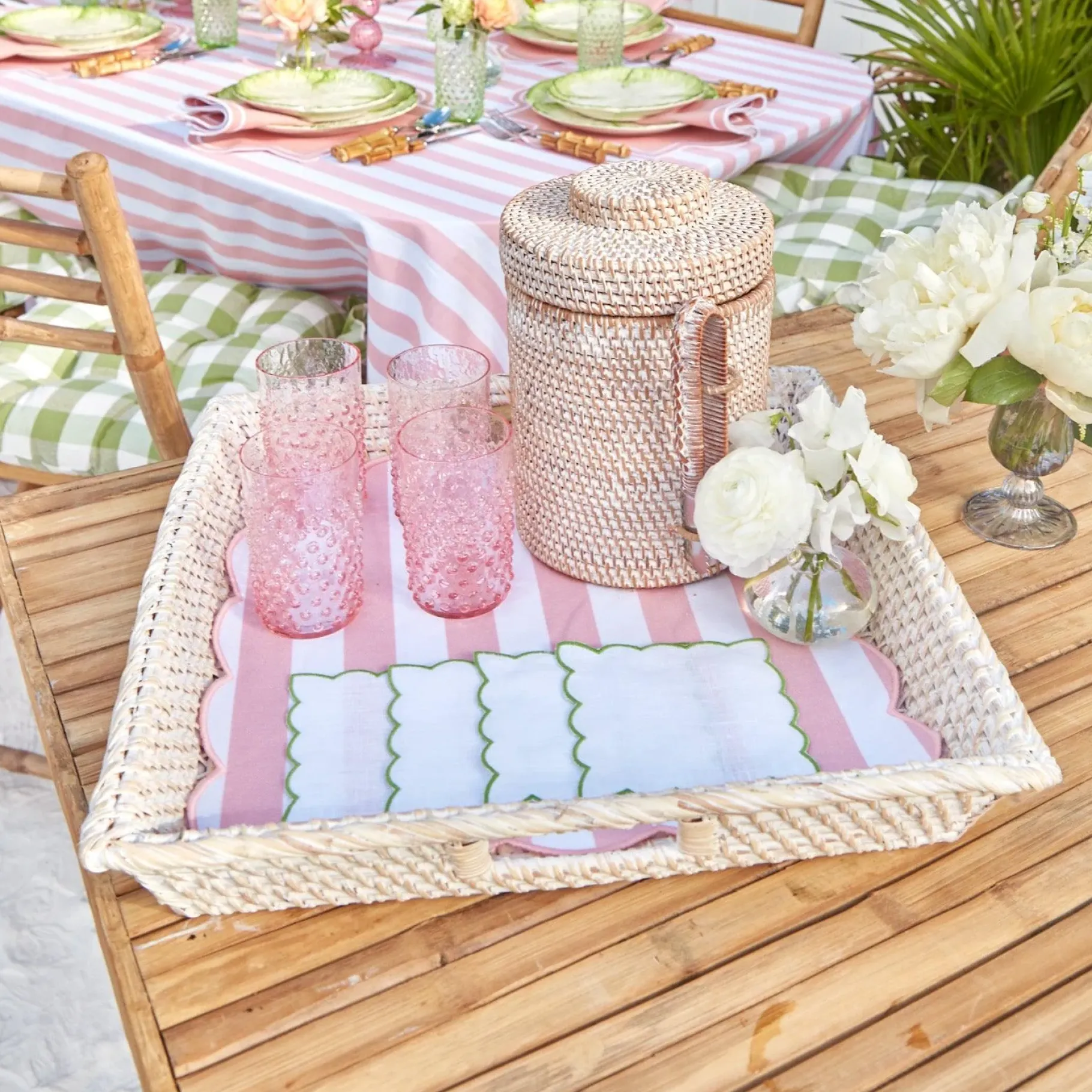 Mrs. Alice Trays & Liners|White Rattan Tray