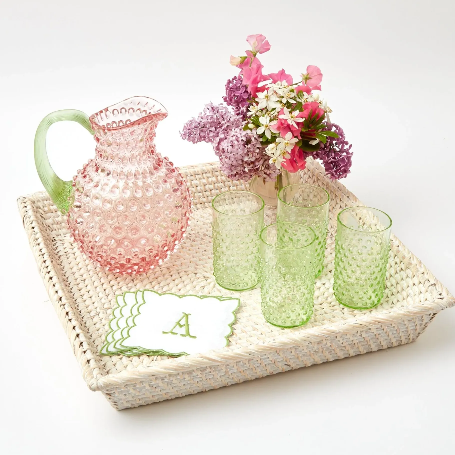 Mrs. Alice Trays & Liners|White Rattan Tray