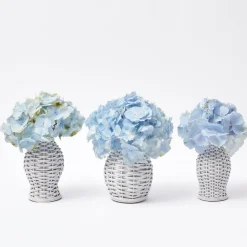 Mrs. Alice Vases|White Rattan Vase (Set Of 3)