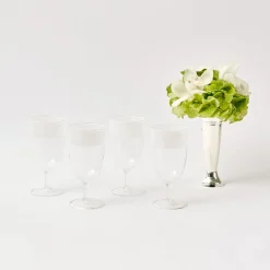 Mrs. Alice Glassware Sets|White Ribbon Water & Wine Glassware Set
