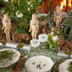 Mrs. Alice Glasses|White Ribbon Water & Wine Glassware Set