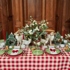 Mrs. Alice Glasses|White Ribbon Water & Wine Glassware Set