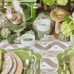 Mrs. Alice Glasses|White Ribbon Water & Wine Glassware Set