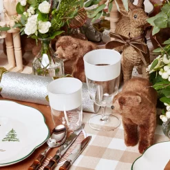 Mrs. Alice Glasses|White Ribbon Water & Wine Glassware Set