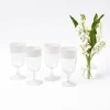 Mrs. Alice Glasses|White Ribbon Wine Glasses (Set Of 4)